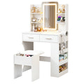 Artiss Dressing Table LED Vanity Desk White Stool
