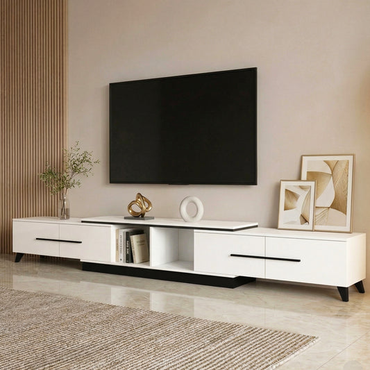 Artiss TV Unit Extendable 190-260cm Storage Drawers White