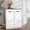 Artiss Shoe Rack Cabinet 30 Pairs White Wooden Storage