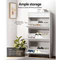 Artiss Shoe Rack Cabinet 24 Pairs White Luna Storage Organiser
