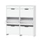 Artiss 2x Shoe Cabinet Organiser 3 Flip Drawer High Gloss White
