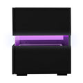 Artiss LED Bedside Table 2 Drawers Black