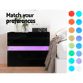 Artiss LED Bedside Table 2 Drawers Black