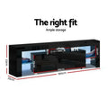 Artiss TV Cabinet Entertainment Unit 160cm Black LED
