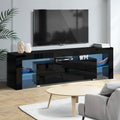Artiss TV Cabinet Entertainment Unit 160cm Black LED