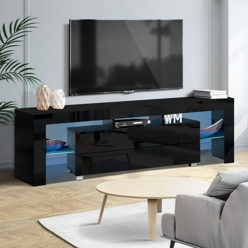 Artiss TV Cabinet Entertainment Unit 160cm Black LED