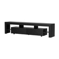 Artiss TV Cabinet 200cm Black Gloss Entertainment Unit RGB LED