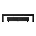 Artiss TV Cabinet 200cm Black Gloss Entertainment Unit RGB LED