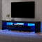Artiss TV Cabinet 200cm Black Gloss Entertainment Unit RGB LED
