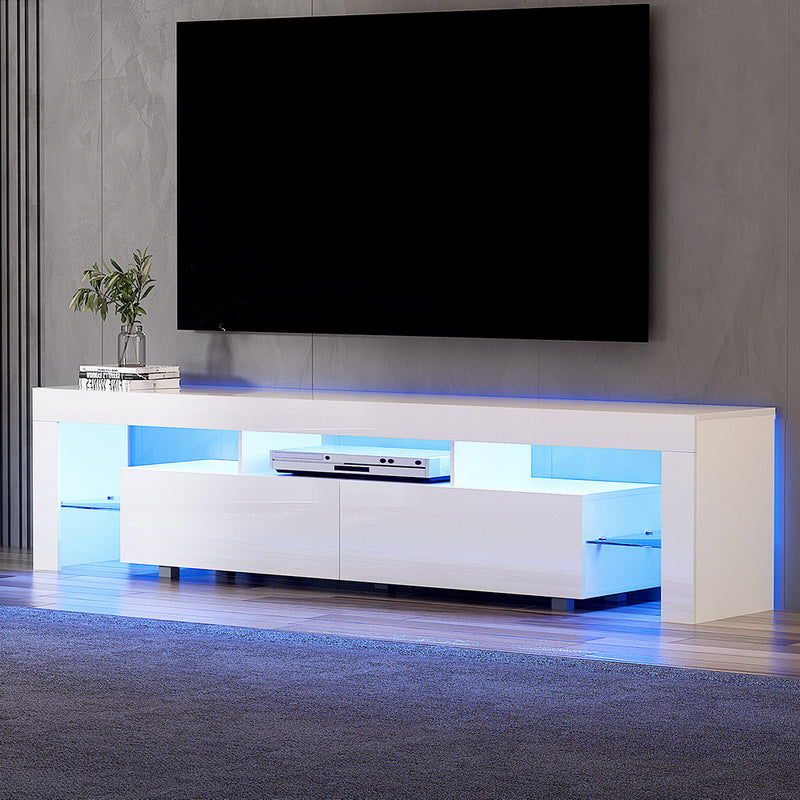 Artiss TV Cabinet 200cm White Gloss LED Entertainment Unit