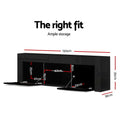 Artiss TV Cabinet 130cm LED Black Entertainment Unit