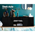 Artiss TV Cabinet 130cm LED Black Entertainment Unit