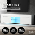 Artiss TV Cabinet Entertainment Unit 130cm LED White Angus