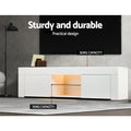 Artiss TV Cabinet Entertainment Unit 130cm LED White Angus