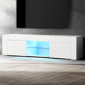 Artiss TV Cabinet Entertainment Unit 130cm LED White Angus