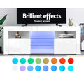 Artiss TV Cabinet Entertainment Unit 145cm White LED Lights