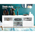Artiss TV Cabinet Entertainment Unit 145cm White LED Lights