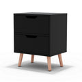 Artiss Bedside Table 2 Drawers Black BODEN