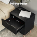 Artiss Bedside Table 2 Drawers Black 2 Pack