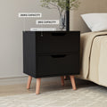 Artiss Bedside Table 2 Drawers Black 2 Pack
