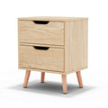 Artiss Bedside Table 2 Drawers Pine Nightstand