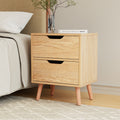 Artiss Bedside Table 2 Drawers Pine Nightstand