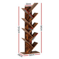 Artiss Tree Bookshelf 9 Tier Walnut Storage Organiser