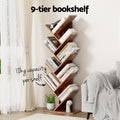 Artiss Tree Bookshelf 9 Tier Walnut Storage Organiser