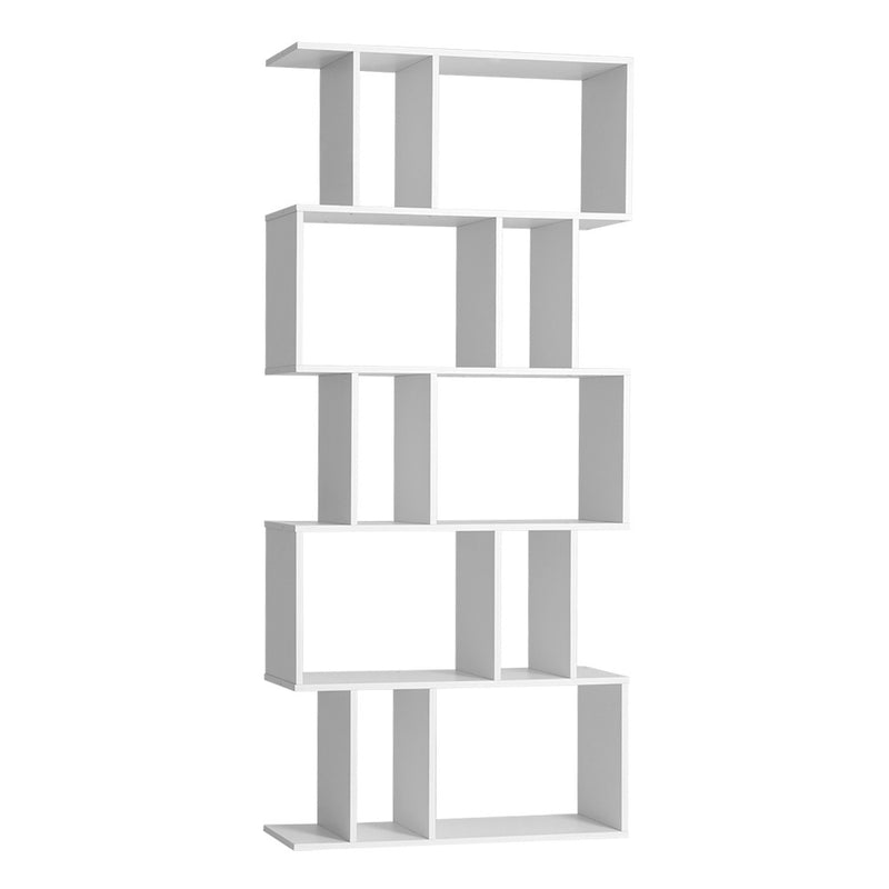 Artiss 5 Tier Bookshelf White Storage Shelves Organiser