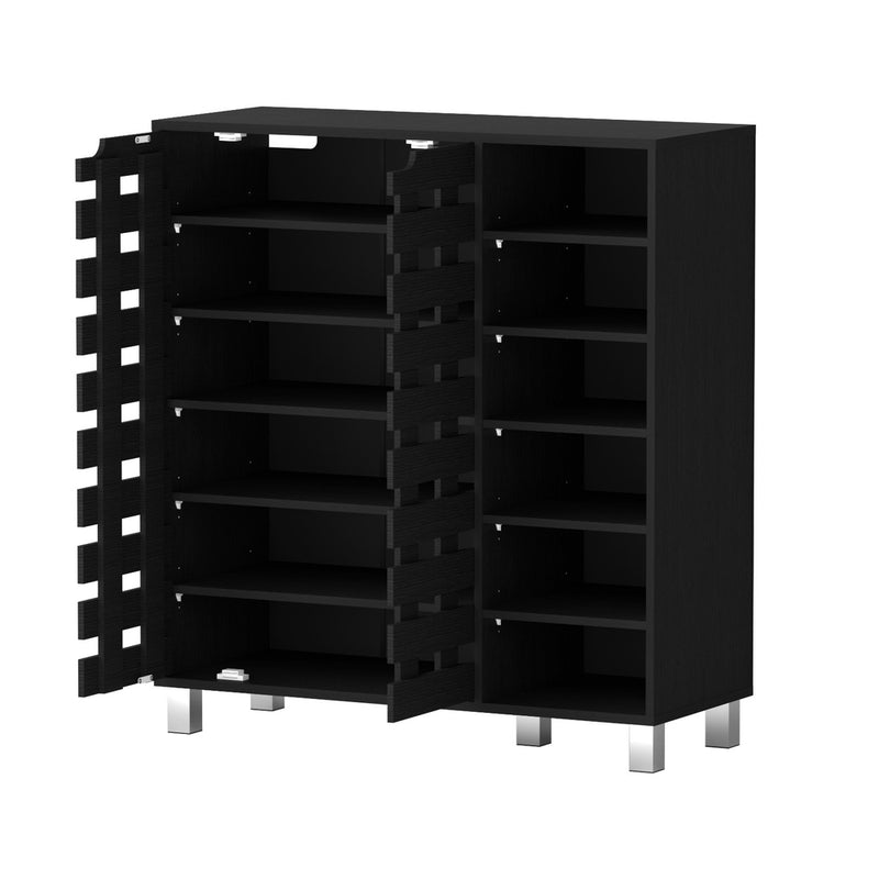 Artiss Shoe Rack Cabinet 6 Tier Black Storage Shelf Organiser