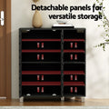Artiss Shoe Rack Cabinet 6 Tier Black Storage Shelf Organiser