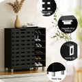 Artiss Shoe Rack Cabinet 6 Tier Black Storage Shelf Organiser