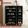 Artiss Shoe Rack Cabinet 6 Tier Black Storage Shelf Organiser