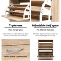 Artiss Shoe Rack Cabinet 24 Pairs 3-Tier Wood Storage
