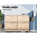 Artiss Shoe Rack Cabinet 24 Pairs 3-Tier Wood Storage