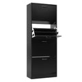 Artiss Shoe Rack Cabinet 60 Pairs 4 Doors Black