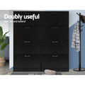 Artiss Shoe Rack Cabinet 60 Pairs 4 Doors Black