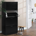 Artiss Shoe Rack Cabinet 60 Pairs 4 Doors Black