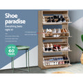 Artiss Shoe Rack Cabinet 60 Pairs 4 Doors Wood