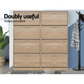 Artiss Shoe Rack Cabinet 60 Pairs 4 Doors Wood