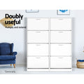 Artiss Shoe Rack Cabinet 60 Pairs 4 Doors White