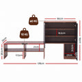 Artiss 2-IN-1 Shoe Cabinet Bench w/ Adjustable Shelf Hallway Walnut & Black