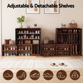 Artiss 2-IN-1 Shoe Cabinet Bench w/ Adjustable Shelf Hallway Walnut & Black