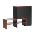 Artiss 2-IN-1 Shoe Cabinet Bench w/ Adjustable Shelf Hallway Walnut & Black