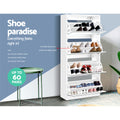 Artiss Shoe Rack Cabinet Mirror 60 Pairs White