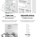 Artiss Shoe Rack Cabinet Mirror 60 Pairs White