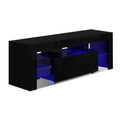 Artiss TV Cabinet Entertainment Unit 130cm Black LED