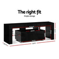 Artiss TV Cabinet Entertainment Unit 130cm Black LED