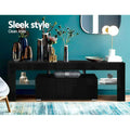 Artiss TV Cabinet Entertainment Unit 130cm Black LED