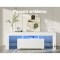 Artiss TV Cabinet Entertainment Unit 130cm White LED